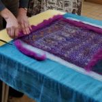 Carolyn Ballard Workshop to make a pieced nuno felted scarf, Wild about Wool, Poltimore House