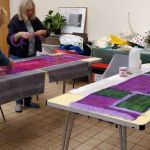 Carolyn Ballard Workshop to make a pieced nuno felted scarf, Wild about Wool, Poltimore House