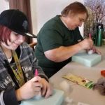 Lynne Dewberrys needle felting workshop to make a cute owl, Wild about Wool 2019, Poltimore House